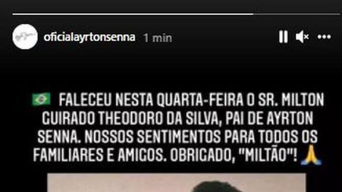 Pai de Ayrton Senna, Milton da Silva, morre aos 94 anos, em São Paulo