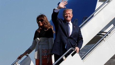 Trump chega ao Japão, parada inicial de sua 1ª visita oficial à Ásia