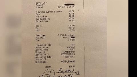 Cliente deixa gorjeta de quase R$ 80 mil em restaurante nos EUA