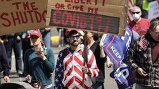 Manifestantes desafiam ordem de isolamento social em Washington
