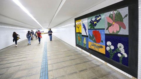 Imagem Metrô do DF ganha mosaicos em homenagem aos elementos de Brasília
