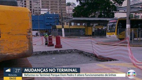 Obras no terminal Parque Dom Pedro 2º provocam alterações nas linhas de ônibus