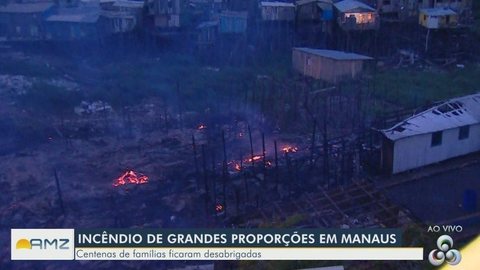 Mais de dez horas depois, incêndio na Zona Sul de Manaus ainda apresenta focos de chamas