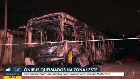 Três ônibus são incendiados na Zona Leste de SP