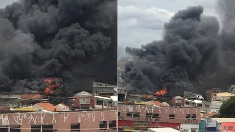 Galpão de empresa pega fogo na Zona Norte de São Paulo