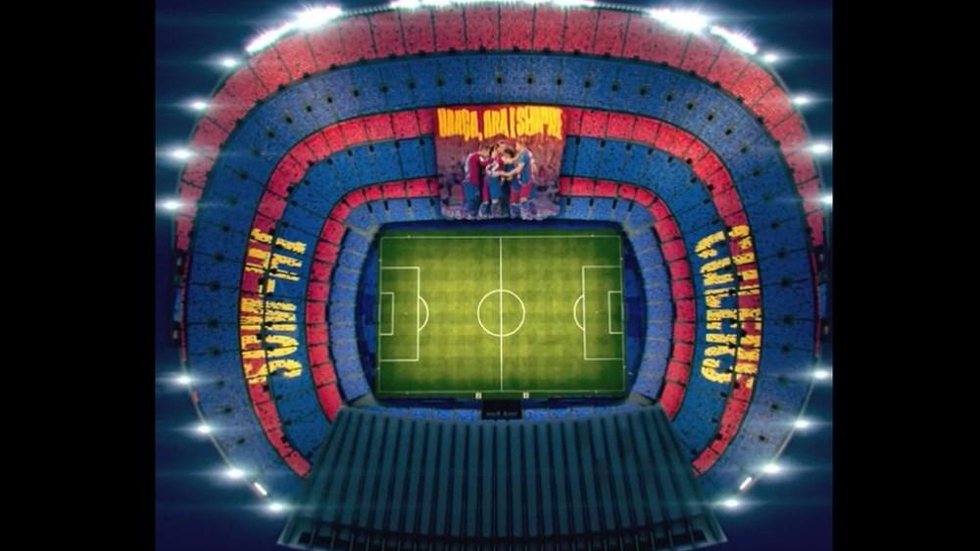 Barcelona prepara mosaico e bandeirão para clássico com Real Madrid no Camp Nou