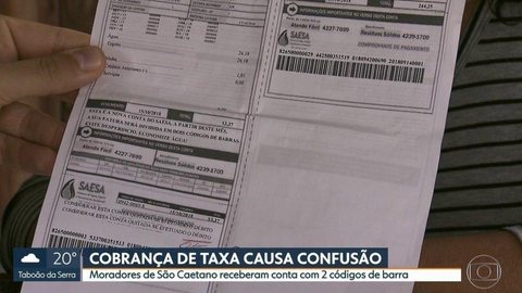 Moradores de São Caetano recebem conta com dois códigos de barra