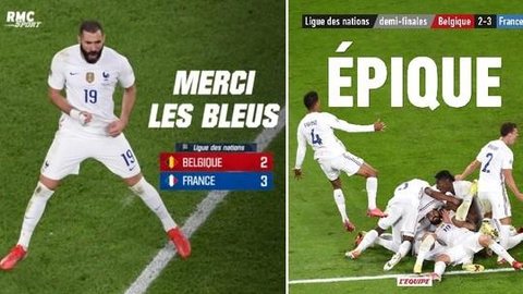 “Épico”, “Obrigado”: imprensa francesa se derrete pela seleção após vitória sobre a Bélgica