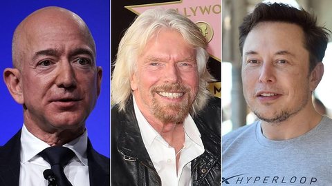 Elon Musk, Jeff Bezos, Richard Branson: os multimilionários que disputam a nova corrida espacial
