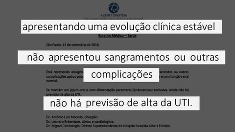 Bolsonaro tem ‘evolução clínica estável’ após cirurgia, diz boletim médico
