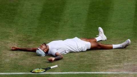 Imagem Kyrgios supera Garín e enfrentará Nadal em semifinal de Wimbledon