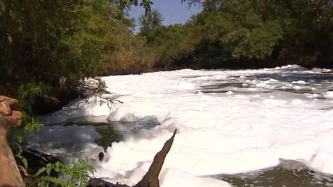MP abre inquérito para apurar espuma causada por poluição no rio Preto