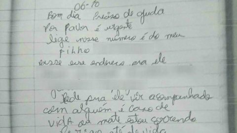 Mãe envia bilhete na agenda escolar da filha para denunciar cárcere privado: ‘Caso de vida ou morte’