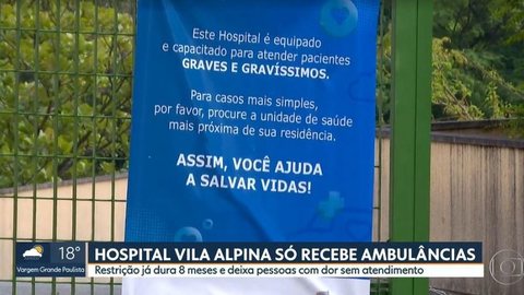 Hospital da Vila Alpina deixa pacientes com dor que não chegam de ambulância sem atendimento
