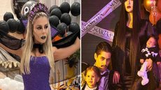 Poliana Rocha se vestiu como bruxa sexy, enquanto que Virginia Fonseca e Zé Felipe se fantasiaram de "Família Adams" - Imagem: reprodução/Instagram @poliana