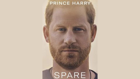 Capa do livro 'Spare', do príncipe Harry. - Imagem: Divulgação