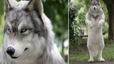 A roupa foi criada a partir da análise de imagens de lobos reais - Imagem: divulgação/Zeppet