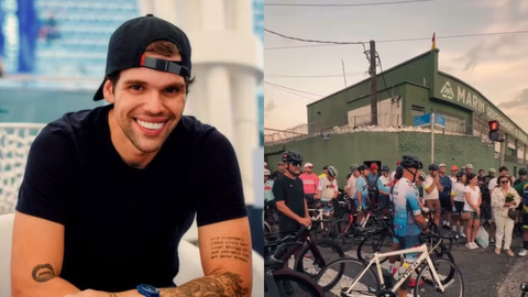 Ciclistas prestam homenagem a Lucca no local do atropelamento em Santos e cobram mais segurança nas vias - Imagem: Reprodução