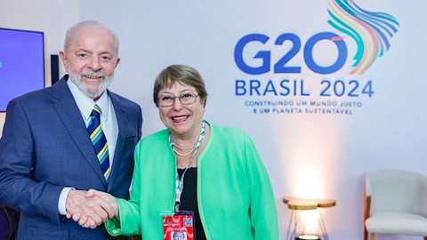 Lula anuncia apoio à candidatura de Michelle Bachelet à ONU - Imagem: Reprodução / Ricardo Stuckert / PR