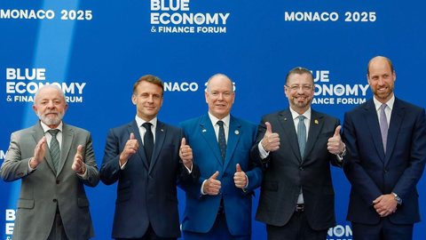 Presidente da República, Luiz Inácio Lula da Silva, durante sessão de Encerramento do Fórum de Economia e Finanças Azuis - Imagem: Reprodução / PR / Ricardo Stuckert