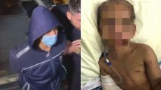 Mãe que espancou e fraturou costelas do filho dá explicação absurda para a polícia - Imagem: reprodução TV Tribuna