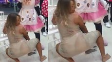 Mãe dança funk com roupa transparente em aniversário infantil e é detonada na web - Imagem: reprodução Twitter