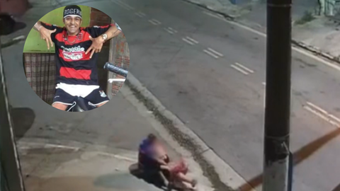 Um vídeo flagrou um homem tentando assediar uma mulher no meio da rua durante a noite em Osasco. - Imagem: reprodução I R7