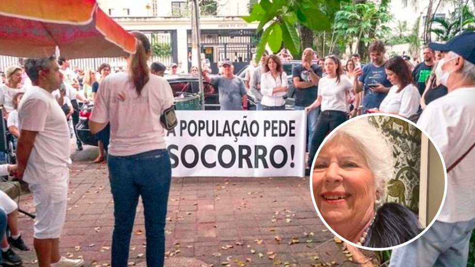 Moradores de Moema protestam pela morte de idosa em enchente - Imagem: reprodução Estadão