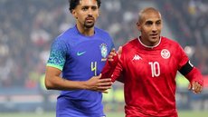 Marquinhos em campo no amistoso Brasil x Tunísia em 2022 - Foto: Jean Catuffe/GettyImages