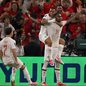 Issa Diop marca o gol de empate do Marrocos contra os holandeses - Imagem: Reprodução/Alfredo Estrella/AFP
