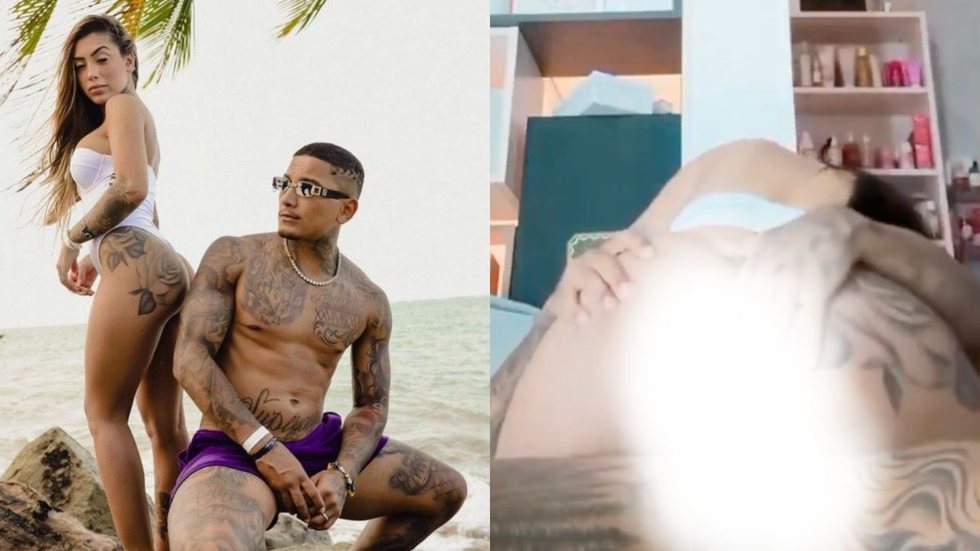 O vídeo íntimo de MC Mirella e Dynho Alves circulou em grupos do Telegram - Imagem: Reprodução/Twitter/X