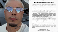 Defesa de MC Tuto afirma que artista colaborou com a Justiça e reforça presunção de inocência - Imagem: Reprodução
