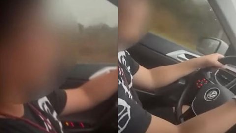 Vídeo de menino de 9 anos dirigindo em alta velocidade em rodovia viraliza na internet - Imagem: reprodução Youtube