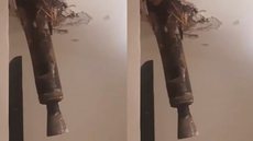 VÍDEO - míssil lançado pelo Hamas fica preso em teto de apartamento em Israel; assista - Imagem: reprodução Youtube