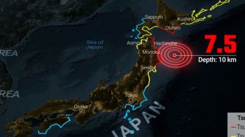 Localizado no Anel de Fogo do Pacífico, o Japão é um dos países mais afetados por terremotos, com intensa atividade sísmica - Imagem: Reprodução/Redes Sociais