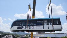 Primeira composição do "people mover" entregue no Aeroporto Internacional de SP, em Guarulhos - Imagem: Divulgação / Governo Federal