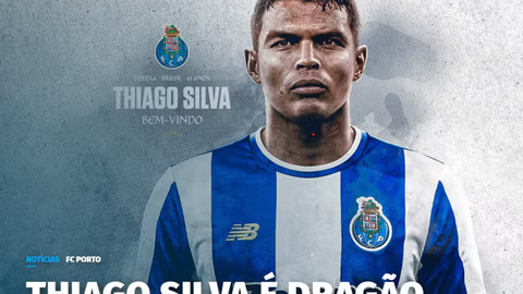 Thiago Silva assinou contrato com o clube português até o meio de 2026, ao fim da atual temporada europeia. - Imagem: Porto