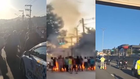 Vídeo mostra moradores de São Paulo fechando vias depois de ficarem dias sem luz. - Imagem: reprodução I Youtube Canal UOL