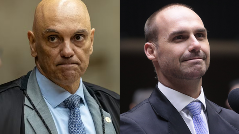 Defensoria Pública da União afirma que Alexandre de Moraes não pode atuar como relator e julgador no processo contra Eduardo Bolsonaro - Imagem: Reprodução