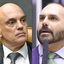 Moraes votou pela condenação de Eduardo Bolsonaro por coação no curso do processo em ação relacionada às investigações da tentativa de golpe de Estado - Imagem: Reprodução