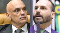 Moraes votou pela condenação de Eduardo Bolsonaro por coação no curso do processo em ação relacionada às investigações da tentativa de golpe de Estado - Imagem: Reprodução