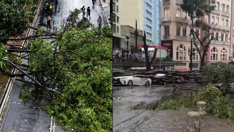 Vias interditadas após a força do temporal - Imagem: Reprodução