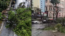 Vias interditadas após a força do temporal - Imagem: Reprodução