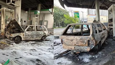 Motorista provoca incêndio em posto de combustível na Zona Norte de SP - Imagem: Reprodução/TV Globo