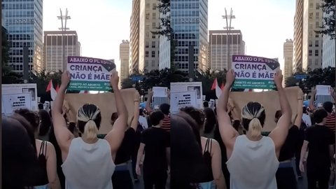 Movimentos pró-vida se mobilizam na Avenida Paulista, em São Paulo - Imagem: Reprodução/Redes Sociais