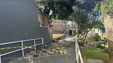 Muro desabou em Sapopemba após ventos provocados por ciclone - Imagem: Divulgação