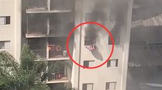 Vídeo desesperador mostra mulher pulando do 6˚ andar para fugir de incêndio em SP - Imagem: reprodução Instagram