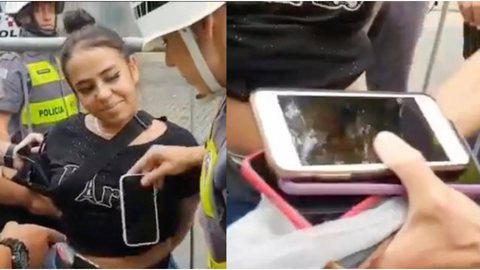 Mulher é pega com 13 celulares roubados no Carnaval e debocha de policiais . - Imagem: Reprodução | Redes Sociais