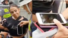 Mulher é pega com 13 celulares roubados no Carnaval e debocha de policiais . - Imagem: Reprodução | Redes Sociais