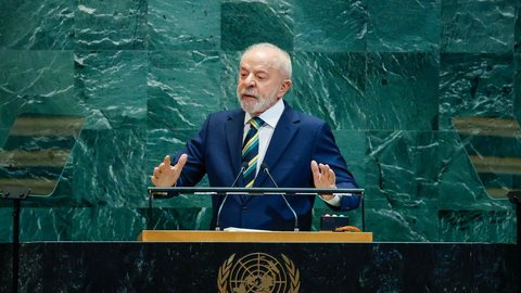 Presidente da República, Luiz Inácio Lula da Silva, durante a abertura do Debate Geral da 80.ª Sessão Ordinária da Assembleia Geral das Nações Unidas - Imagem: Reprodução / Ricardo Stuckert / PR
